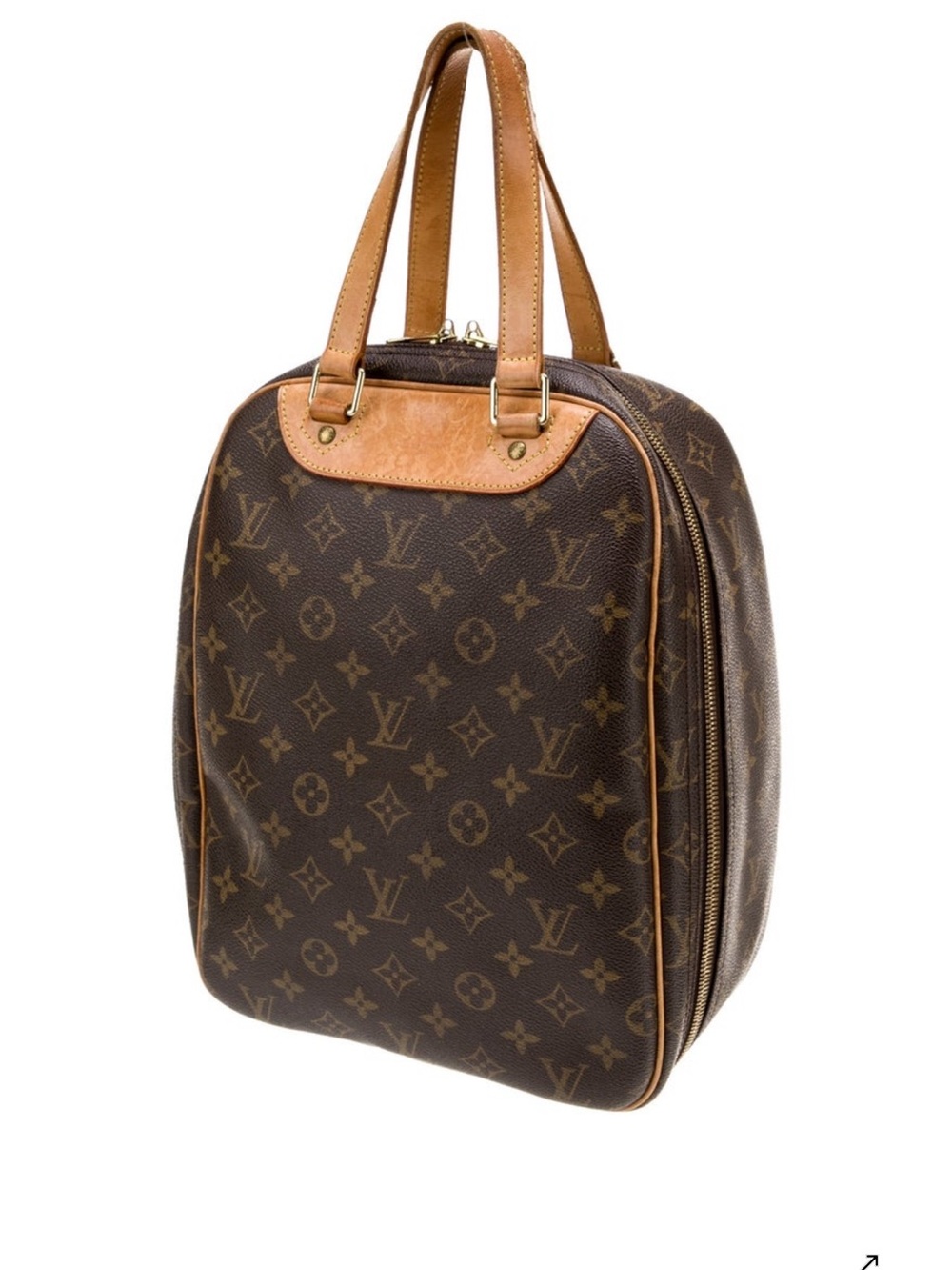 Louis Vuitton Monogram Brown & Tan Leather Travel Tote
